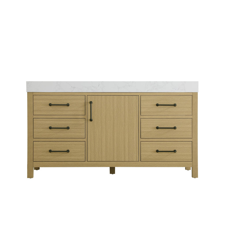 60 inch Single Bathroom Vanity_Traditional_VF60660, Honey Brown