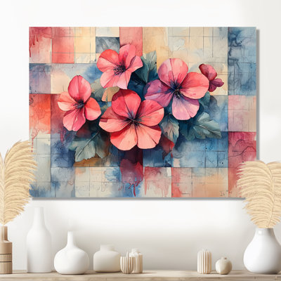 «Chaotic Geranium Symphony Modern Art», reproduction d'art traditionnelle en métal, art mural en métal géraniums
