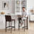 Full Assembled 26"H Counter Stool, Saddle Leather Upholstered Bar Stool With Padded Seat, Counter Height Barstool With Metal Frame Footrest For Kitchen Island Bar Counter, Brown-306793868-307711199