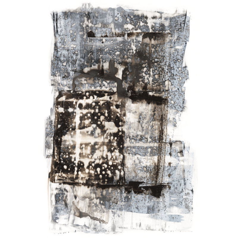 Speckled Remnants I by Renee W. Stramel - Painting, Black Floater Framed, 46cm H x 30cm W