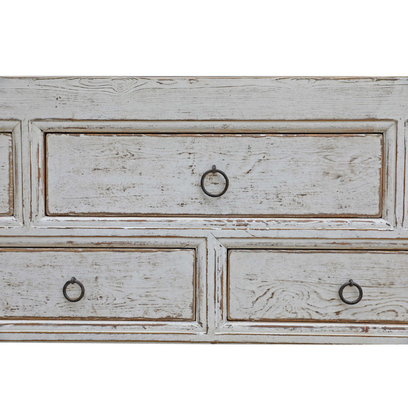 Capri Solid Wood Sideboard, White, 35"H x 98"W x 19.7"D