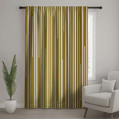 Stripes Window Curtains, Abstract Sheer & Blockout Curtains - 1 Panel