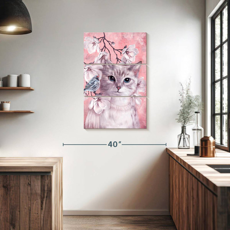 Chat rose Brampt, H 38 po x l 24 po