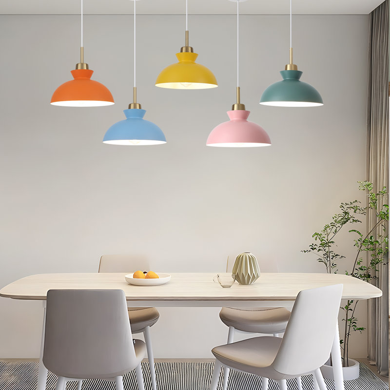 Luminaire suspendu simple à 1 lumière Gibran, Jaune