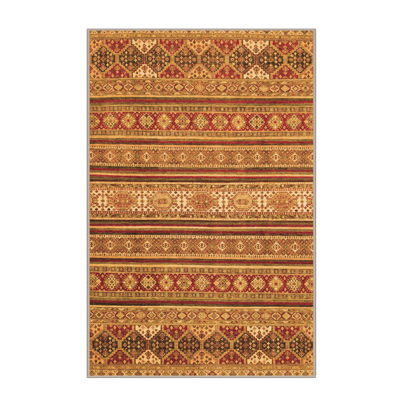 Tapis rouge en laine et polyester tissé à la machine Southwestern, Rectangle 2 pi x 3 pi