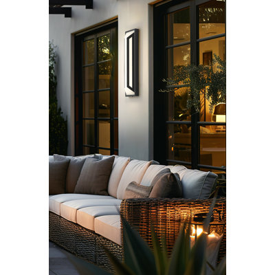 Banff 22 inch Sand Black 2 Light Outdoor Wall Light