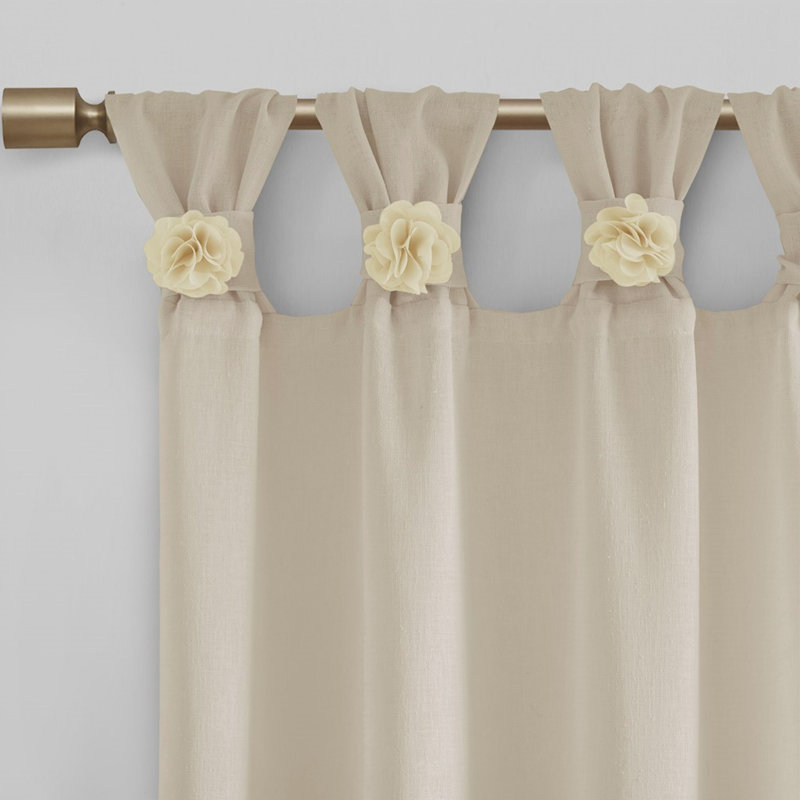 Panneau de rideau à pattes floral - Design chic et aéré