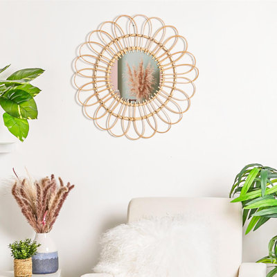 Daisy Rattan Flat Mirror