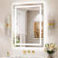 Miroir de salle de bain avant et arrière en verre trempé avec éclairage à DEL-1510304812