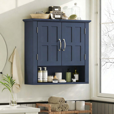 Armoire de rangement murale multifonctionnelle avec tablettes réglables et solutions de rangement doubles pour salle de bain cuisine salon