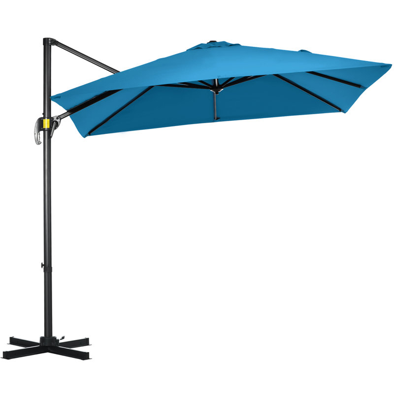 Parasol excentré carré 8 pi x 8 pi turquoise