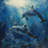 Dolphins Blue Framed Canvas | Elegant Home Decor Artwork