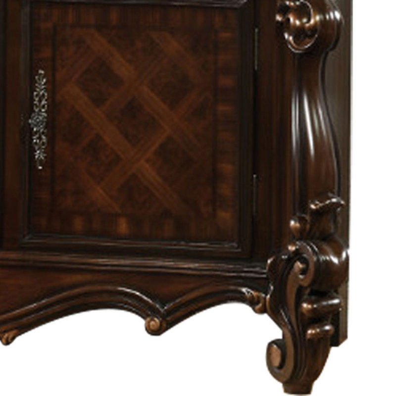 Jetlyn Unfinished TV Stand for TVs up to 70", Cherry Oak Brown