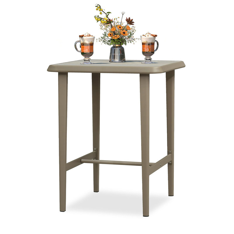  Table de bar pour l'extérieur, 41.34" H x 33.46" W x 33.46" D, Champagne