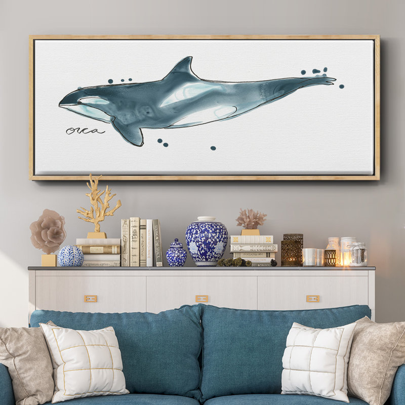 Baleine IV - toile encadrée, H 20 po x l 50 po