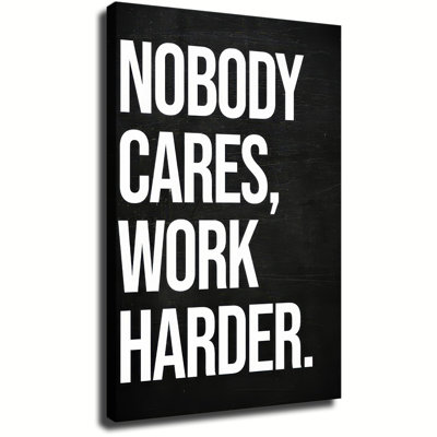Work Harder Canvas Wall Art Framed Ready to Hang Living Room Bedroom Home Decor