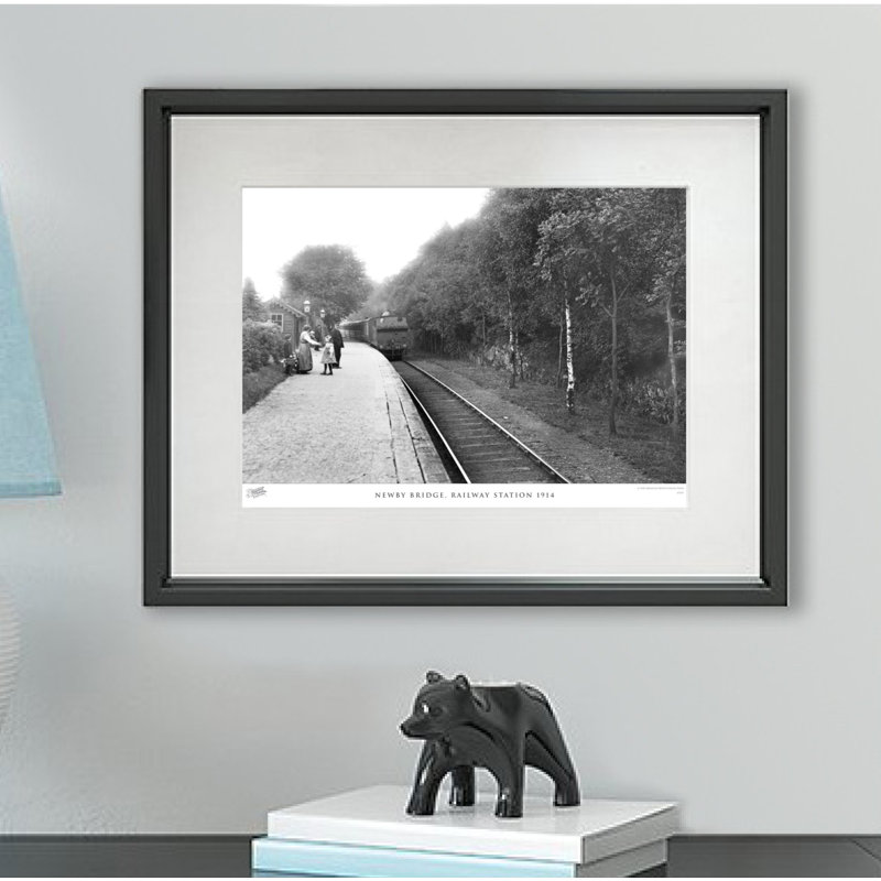 Newby Bridge, Railway Station 1914 - Single Picture Frame Print, 60cm H x 80cm W x 2.3cm D
