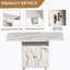 Table de salle à manger pliante en bois de 47 po avec support de rangement et armoire, table d'entrée amovible à 6 roulettes, îlot de cuisine en marbre blanc, table d'appoint et table basse Polyvalente