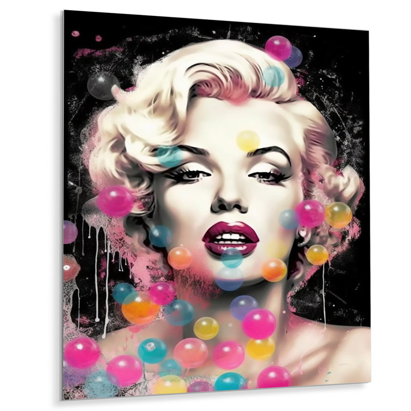 Popart Marilyn Portrait II - célébrité, art mural en métal, salon, H 20 po x l 12 po x P 1 po