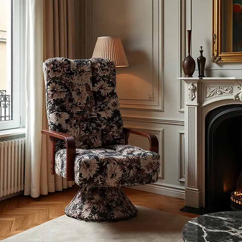 Adjustable solid wood swivel chair