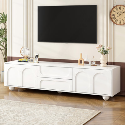 Arched Door TV Stand with 2 Drawers 