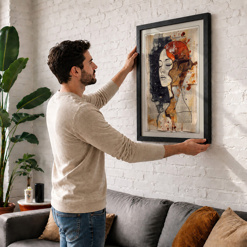 Fractured Light Eclectic - Framed Print, A2 - 59.4 x 42.0 cm, White