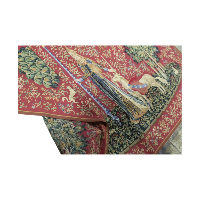 Hand-Knotted High-Quality Rose and Green Area Rug