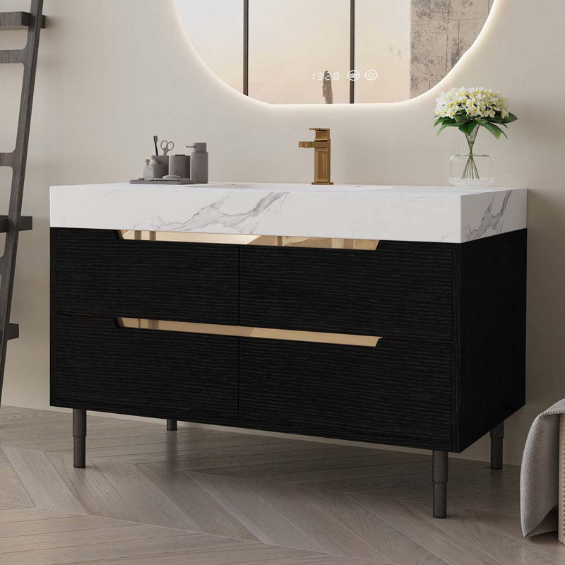 Bathroom Vanity with Undermount Sink, Black