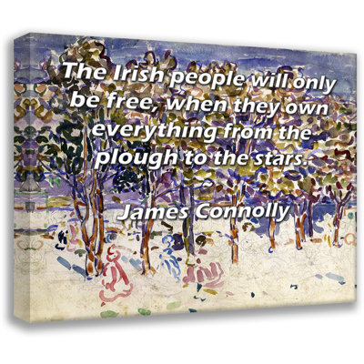 Toile tendue de la galerie ArtsyQuotes par James Connolly: "Les Irlandais ne seront libres que s'ils possèdent tout, de la charrue aux étoiles."