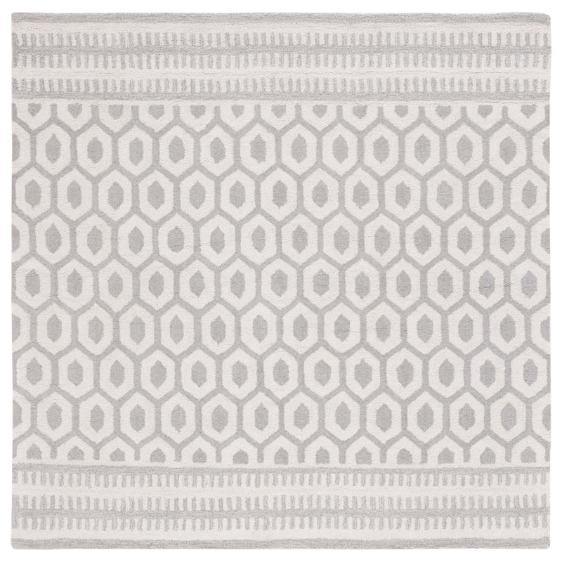 Cela Hand Tufted Performance Geometric Rug, Square 6'