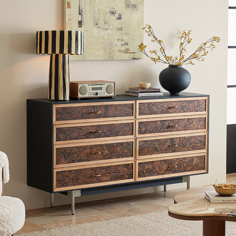 Buffet luxueux rétro de style français, Noir / brun