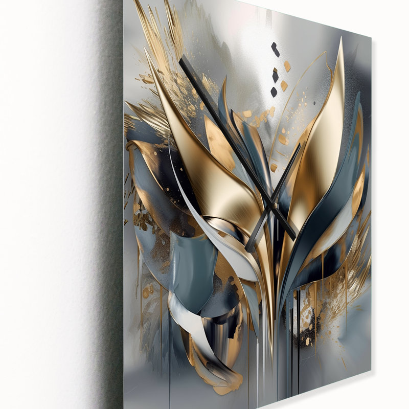 Horloge murale abstraite formes et lignes abstraites IV, H 32 po x l 24 po x P 1 po