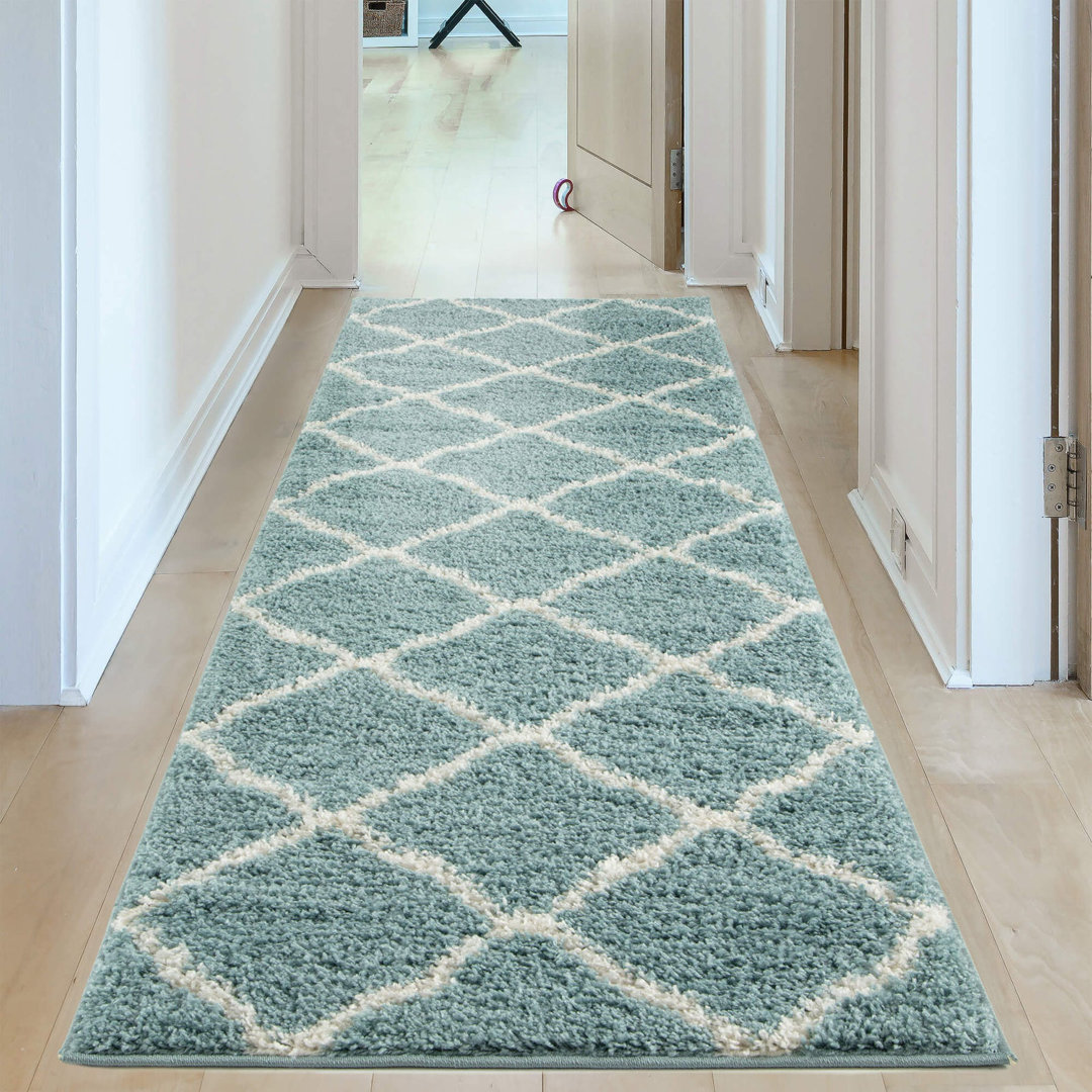 Myshaggy Collection Rugs Moroccan Design in Duck Egg Blue