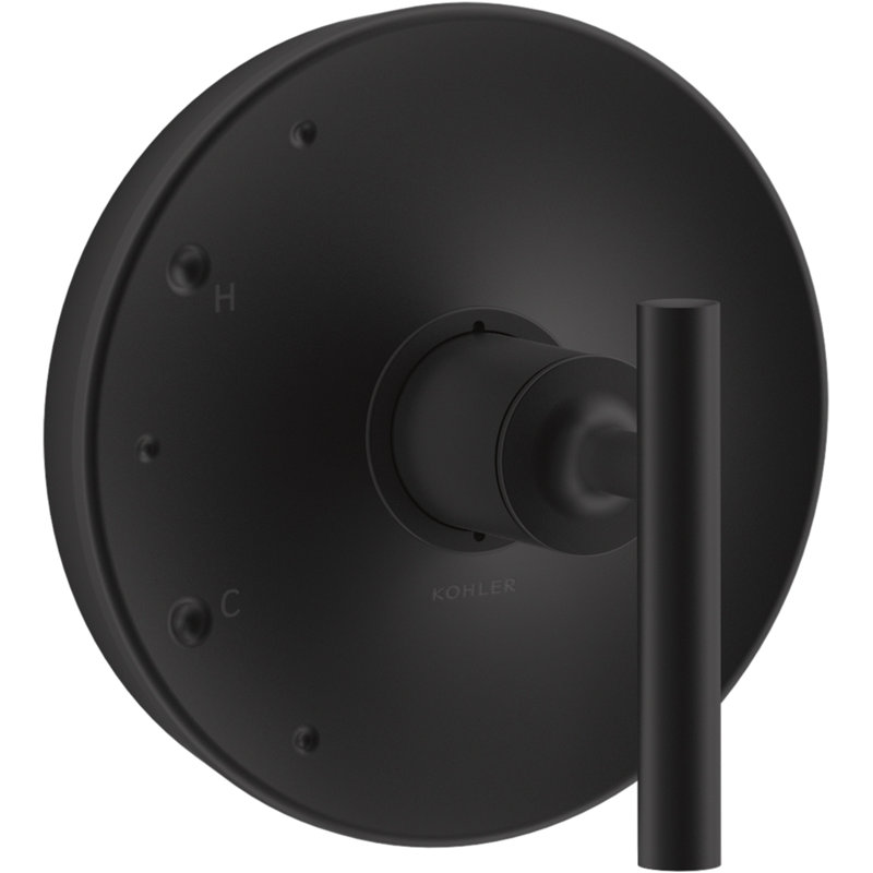 Kohler Purist Rite-Temp Valve Trim with Lever Handle, Matte Black