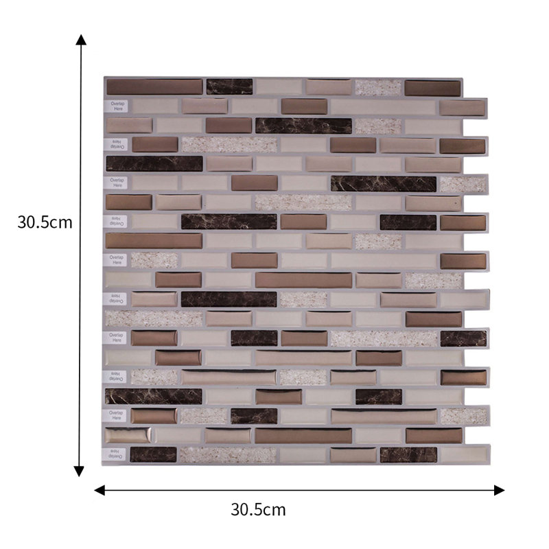 Addey 30.5cm W x 30.5cm L PVC Peel and Stick Mosaic Tile, Brown