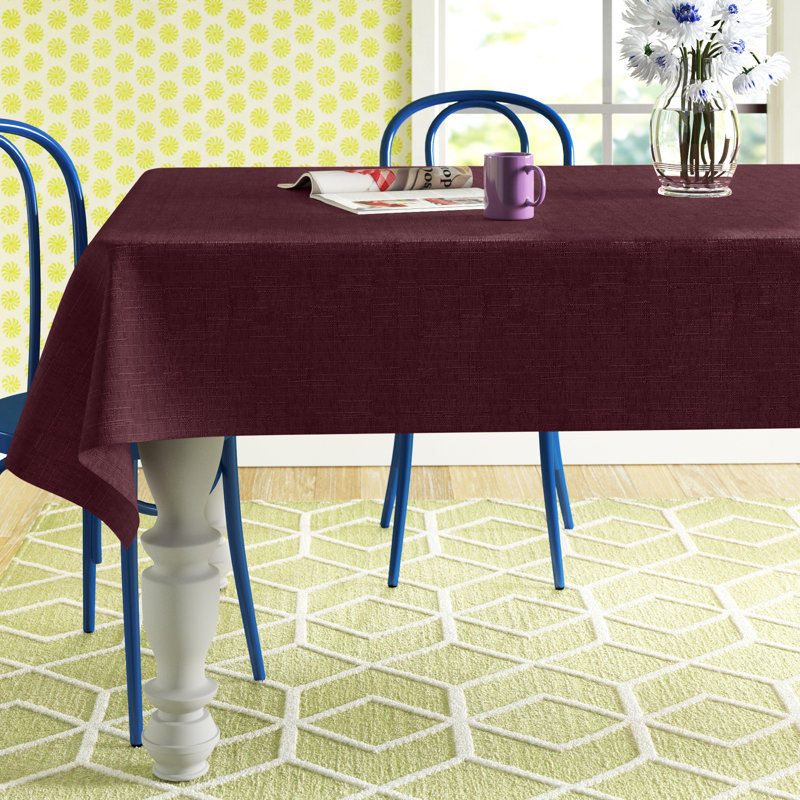 Bourland Plain Linen Look Tablecloth, Burgundy, 85cm W Round