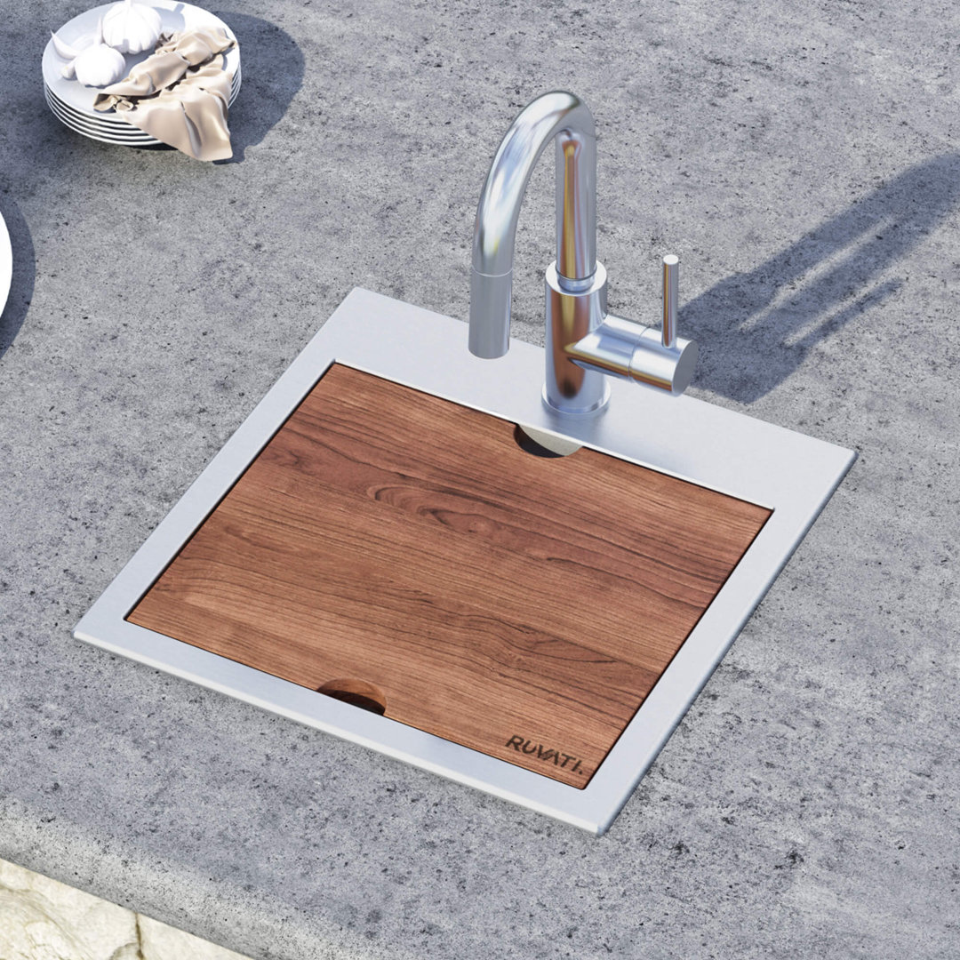 Ruvati Workstation Drop-in Topmount Bar Prep RV Sink 16 Gauge Stainless Steel Ruvati