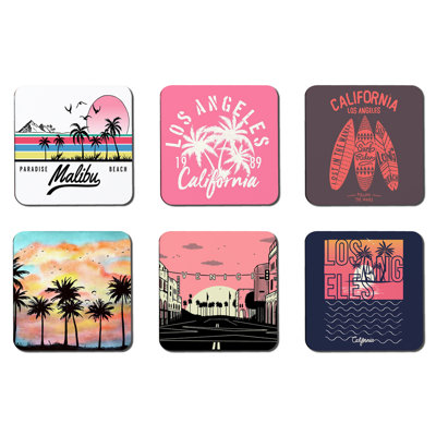 Square 6 Piece Coaster Set