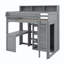 Lit mezzanine simple avec tablettes et garde-robe-1270372112