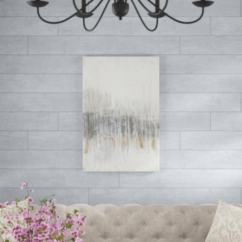 «Neutral Wave I», peinture sur toile, H 36 po x l 24 po, Toile tendue