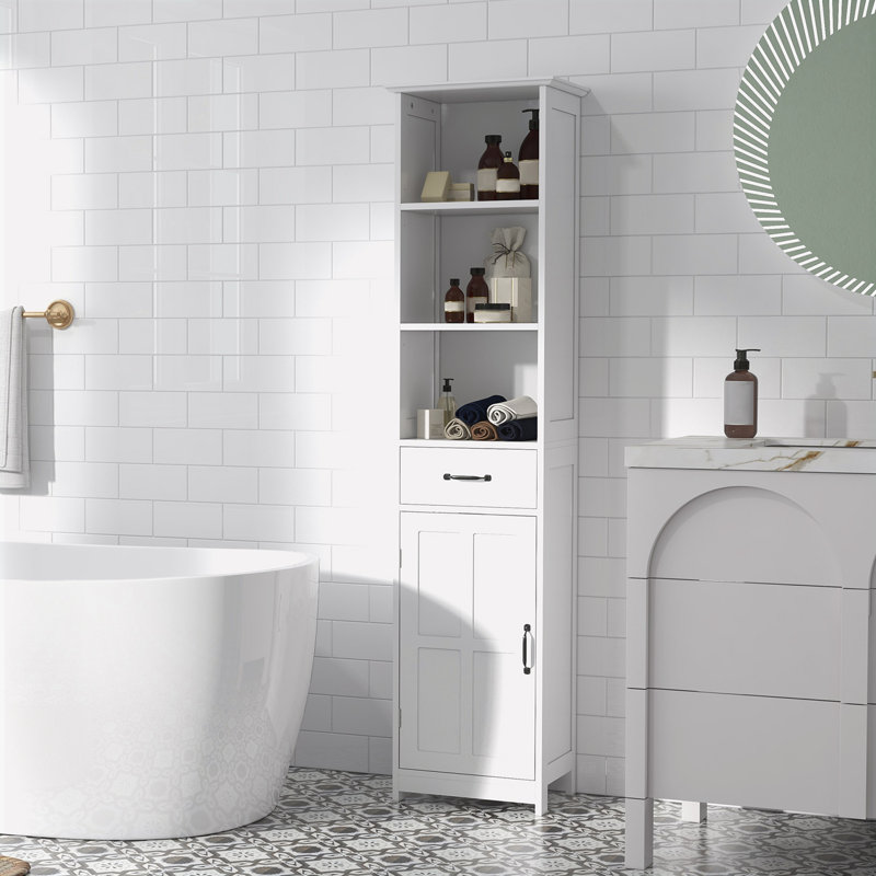 Grande armoire à linge avec 3 tablettes ouvertes