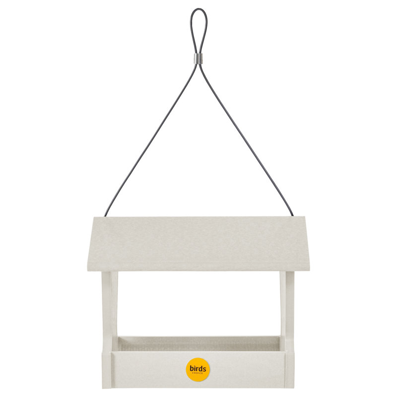 Medium Sea Salt White Recycled Plastic Hanging Hopper Bird Feeder