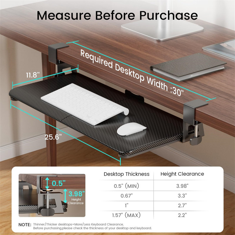 Keyboard Tray Under Desk Pull Out