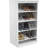 Modular Stackable Shoe Shelf Unit With Adjustable Angled Shelves And Decorative Trim For Closet Organization
