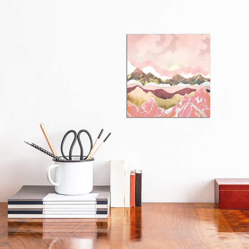 Blush Summer Sunrise - impression d'art graphique, Aucun mat, Toile tendue, H 12 po x l 12 po x P 1,5 po
