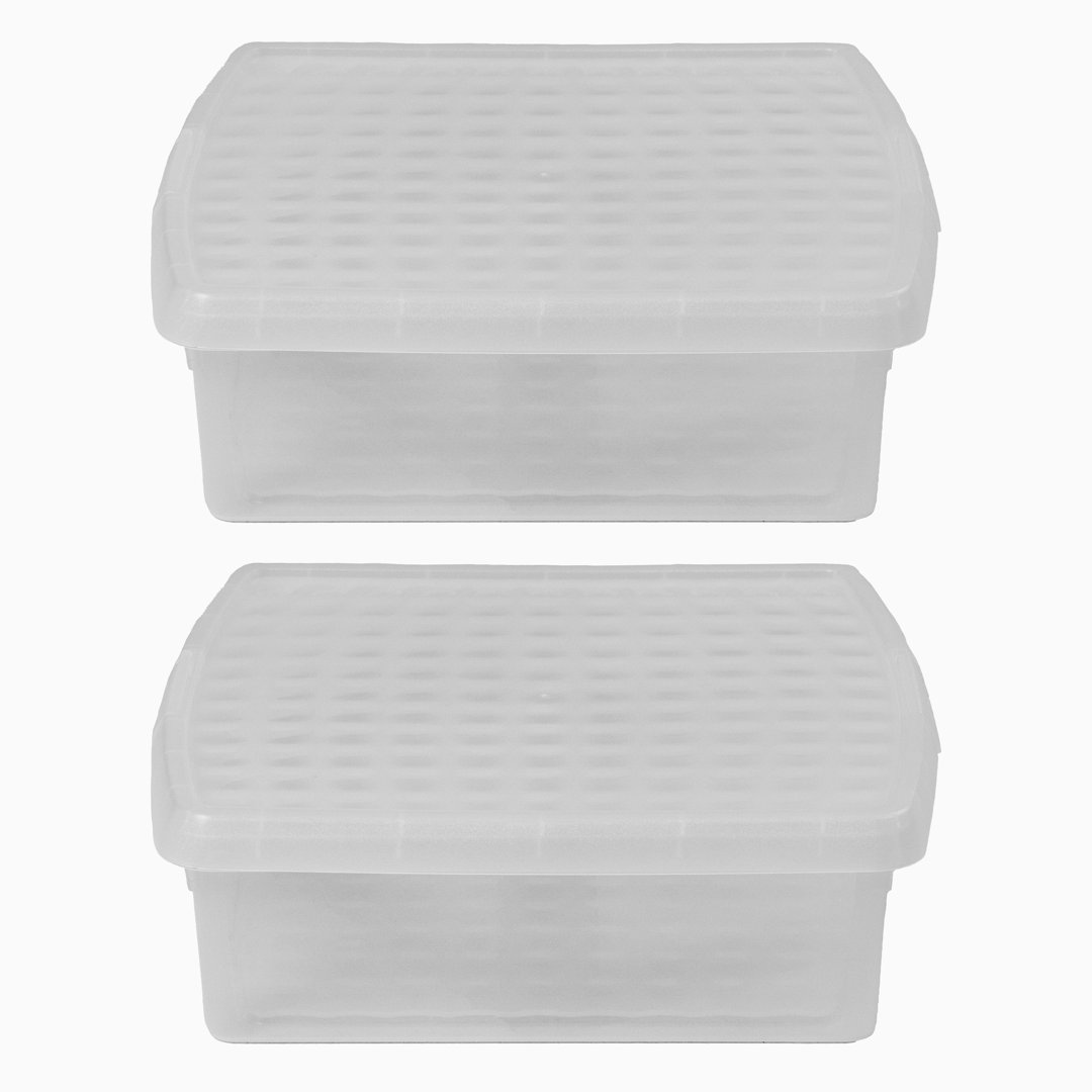 Wham Clip Square Plastic Storage Boxes with Secure Clip Lock Lids Clear/Clear/Clear