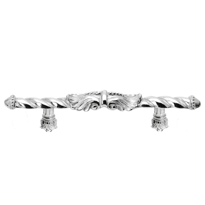Poignée Acanthus de style roman, 4", Chrome