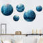 Drip Paint of Blue Cubic Matrix I - Ensemble de 5 décorations murales en métal