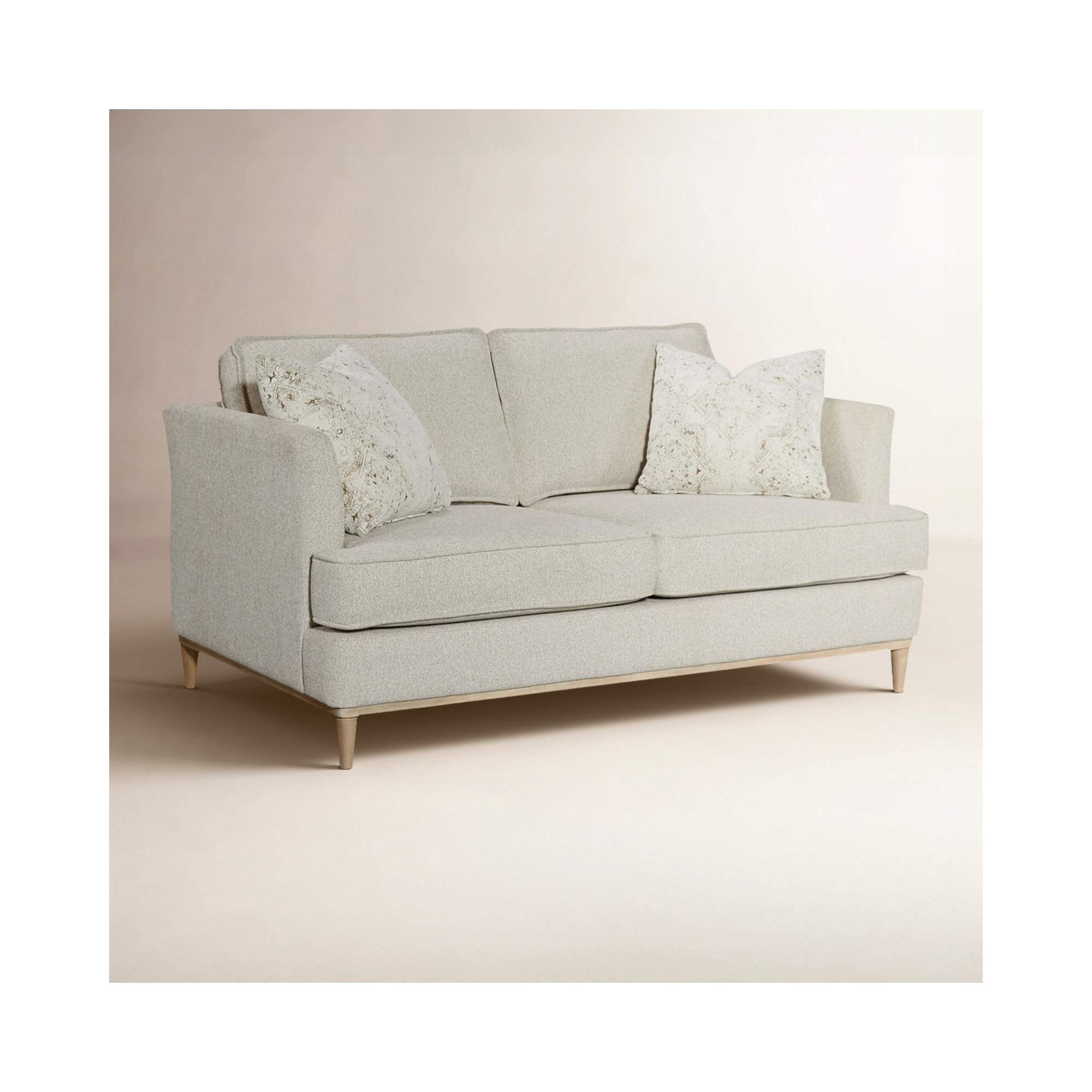 Haley Upholstered Loveseat with Pillows, Sand, 36'' H X 69'' W X 41.5'' D