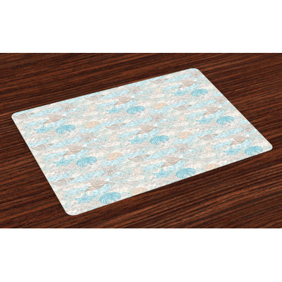 Cormier Nautical Pastel Toned Seashells Placemat